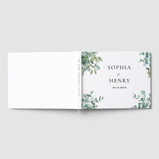 eucalyptus greenery wedding ゲストブック (全面)