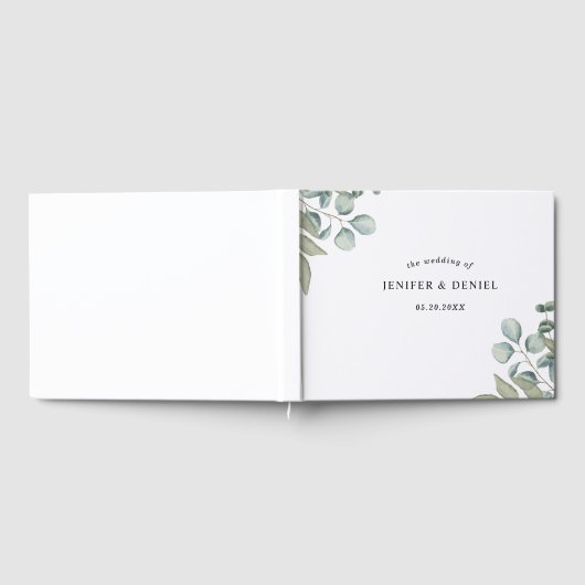 Eucalyptus Greenery Wedding ゲストブック (全面)