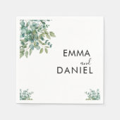 eucalyptus greenery wedding スタンダードカクテルナプキン (正面)