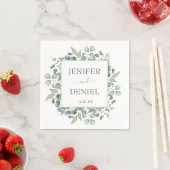 Eucalyptus Greenery Wedding スタンダードカクテルナプキン (インサイチュ)