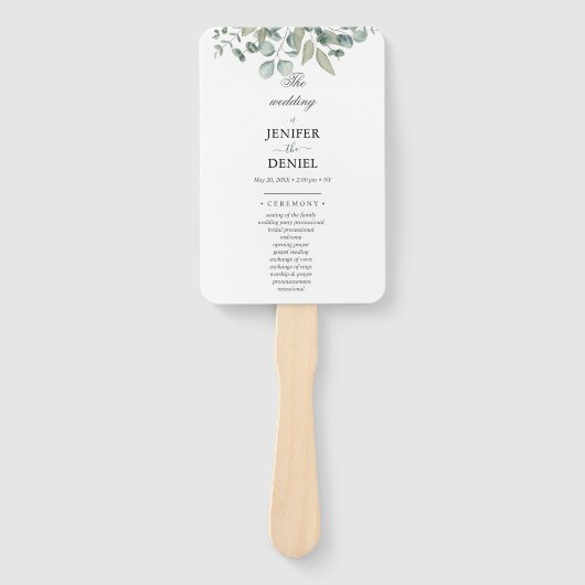 Eucalyptus Greenery Wedding ハンドファン (正面)