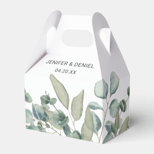 Eucalyptus Greenery Wedding フェイバーボックス (正面サイド)