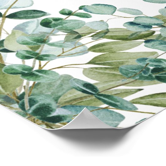 eucalyptus greenery wedding  ポスター (角)