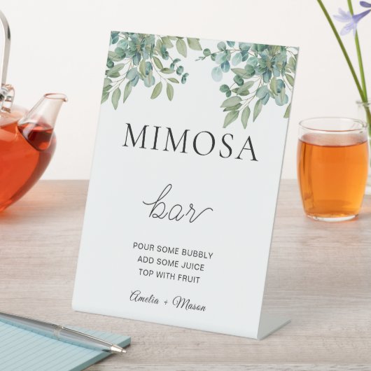 eucalyptus greenery wedding 台座サイン (インサイチュ)