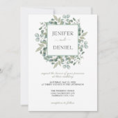 Eucalyptus Greenery Wedding 招待状 (正面)