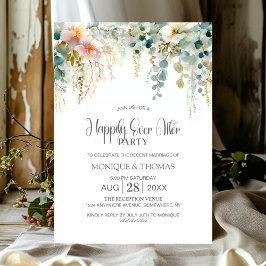 Eucalyptus Greenery Wedding After Party 招待状