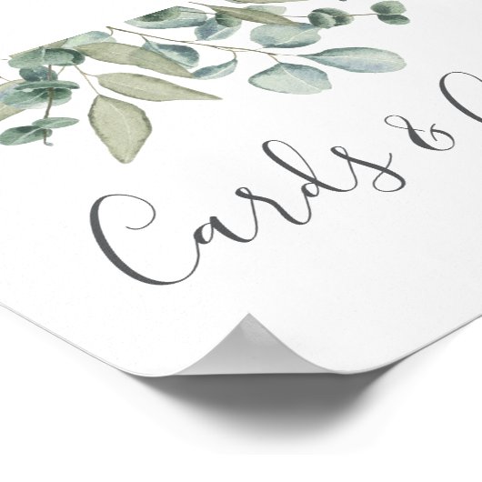 Eucalyptus Greenery Wedding Cards and Gift ポスター (角)