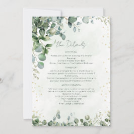 Eucalyptus Greenery Wedding Details Card - 1001A 招待状