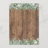 Eucalyptus Greenery Wedding Details Card | Rustic エンクロージャーカード (裏面)