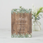 Eucalyptus Greenery Wedding Details Card | Rustic エンクロージャーカード (スタンド正面)