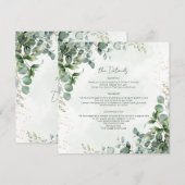 Eucalyptus Greenery Wedding Details Card Sq-1001A 招待状 (正面/裏面)
