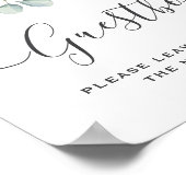 Eucalyptus Greenery Wedding Guestbook Sign ポスター (角)