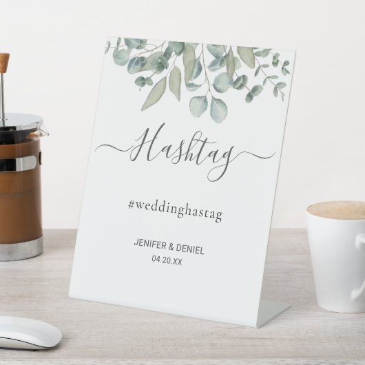Eucalyptus Greenery Wedding hashtag sign 台座サイン (インサイチュ)
