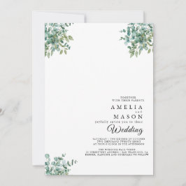 eucalyptus greenery wedding Invitation 招待状