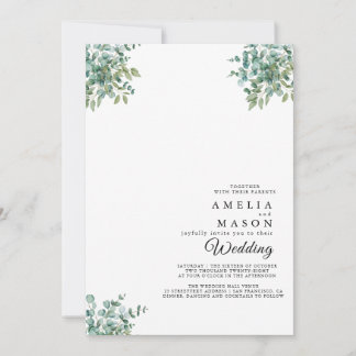 eucalyptus greenery wedding Invitation 招待状
