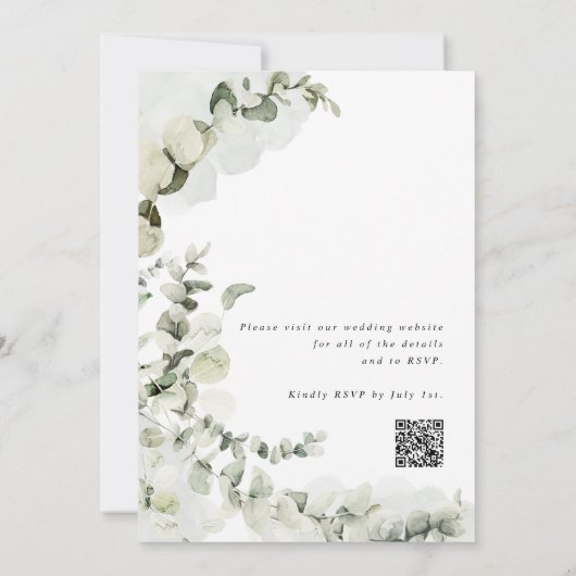 Eucalyptus Greenery Wedding Invitation 招待状 (裏面)