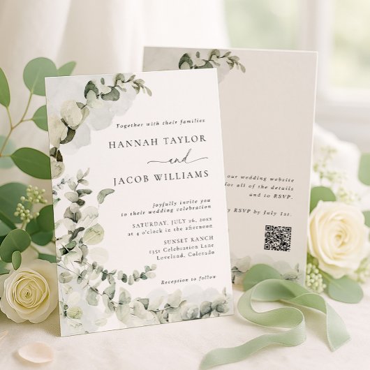 Eucalyptus Greenery Wedding Invitation 招待状