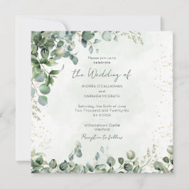Eucalyptus Greenery Wedding Invitation 1001 Square 招待状