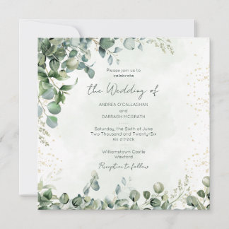 Eucalyptus Greenery Wedding Invitation 1001 Square 招待状