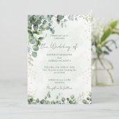 Eucalyptus Greenery Wedding Invitation Flat Card 招待状 (スタンド正面)