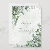 Eucalyptus Greenery Wedding Invitation Flat Card 招待状 (裏面)