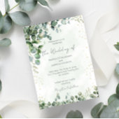 Eucalyptus Greenery Wedding Invitation Flat Card 招待状