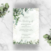 Eucalyptus Greenery Wedding Invitation Flat Card 招待状
