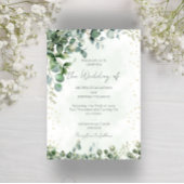 Eucalyptus Greenery Wedding Invitation Flat Card 招待状