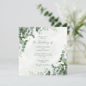 Eucalyptus Greenery Wedding Invitation Square 1001 招待状 (スタンド正面)