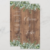Eucalyptus Greenery Wedding Menu Card | Rustic メニュー (正面/裏面)
