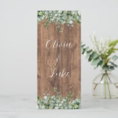 Eucalyptus Greenery Wedding Menu Card | Rustic メニュー (スタンド正面)