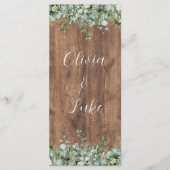Eucalyptus Greenery Wedding Menu Card | Rustic メニュー (正面)