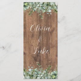 Eucalyptus Greenery Wedding Menu Card | Rustic メニュー