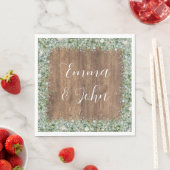 Eucalyptus Greenery Wedding Napkin | Rustic スタンダードランチョンナプキン (インサイチュ)