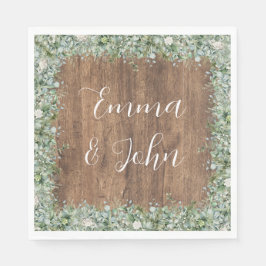 Eucalyptus Greenery Wedding Napkin | Rustic スタンダードランチョンナプキン