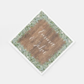 Eucalyptus Greenery Wedding Napkin | Rustic スタンダードランチョンナプキン (角)