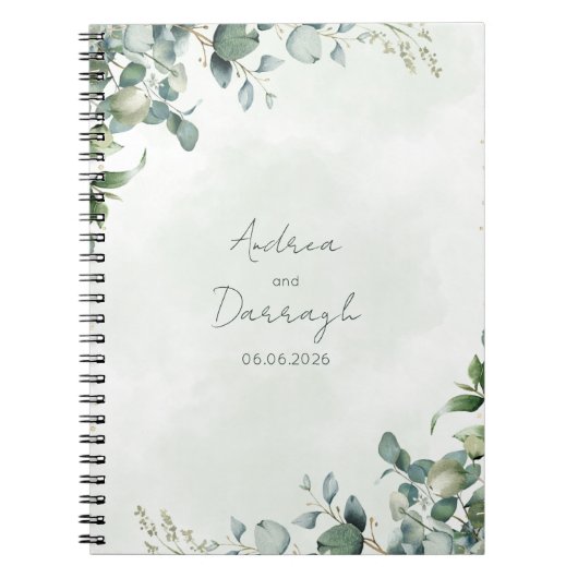 Eucalyptus Greenery Wedding Notebook 1001A ノートブック (正面)