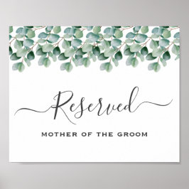 Eucalyptus Greenery  Wedding reserved sign ポスター