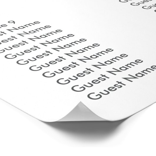 Eucalyptus Greenery Wedding Seating Chart ポスター (角)