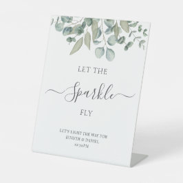 Eucalyptus Greenery Wedding Sparkle Sign 台座サイン
