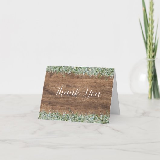 Eucalyptus Greenery Wedding Thank You Card サンキューカード (正面)