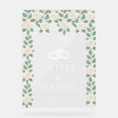 Eucalyptus Greenery Wedding Welcome アクリルサイン (正面)