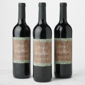 Eucalyptus Greenery Wedding Wine Label | Rustic ワインラベル (ボトル)