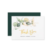 Eucalyptus Hand-Lettered Wedding Thank You Mini ノートカード (正面/裏面インサイチュ)