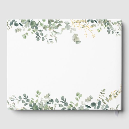 Eucalyptus  Handwriting Script Bridal Shower ゲストブック (裏面)