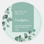 Eucalyptus Herbal Tea Business Label ラウンドシール (正面)