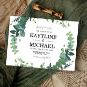 Eucalyptus Herbal Wedding  beautifully painted 招待状