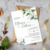 Eucalyptus Jasmine Botanical Wedding Invitation 招待状