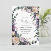 Eucalyptus, Lavender & Champagne Blush Wedding 招待状 (スタンド正面)