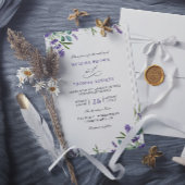 Eucalyptus Lavender Elegant Budget QR Code Wedding 招待状
